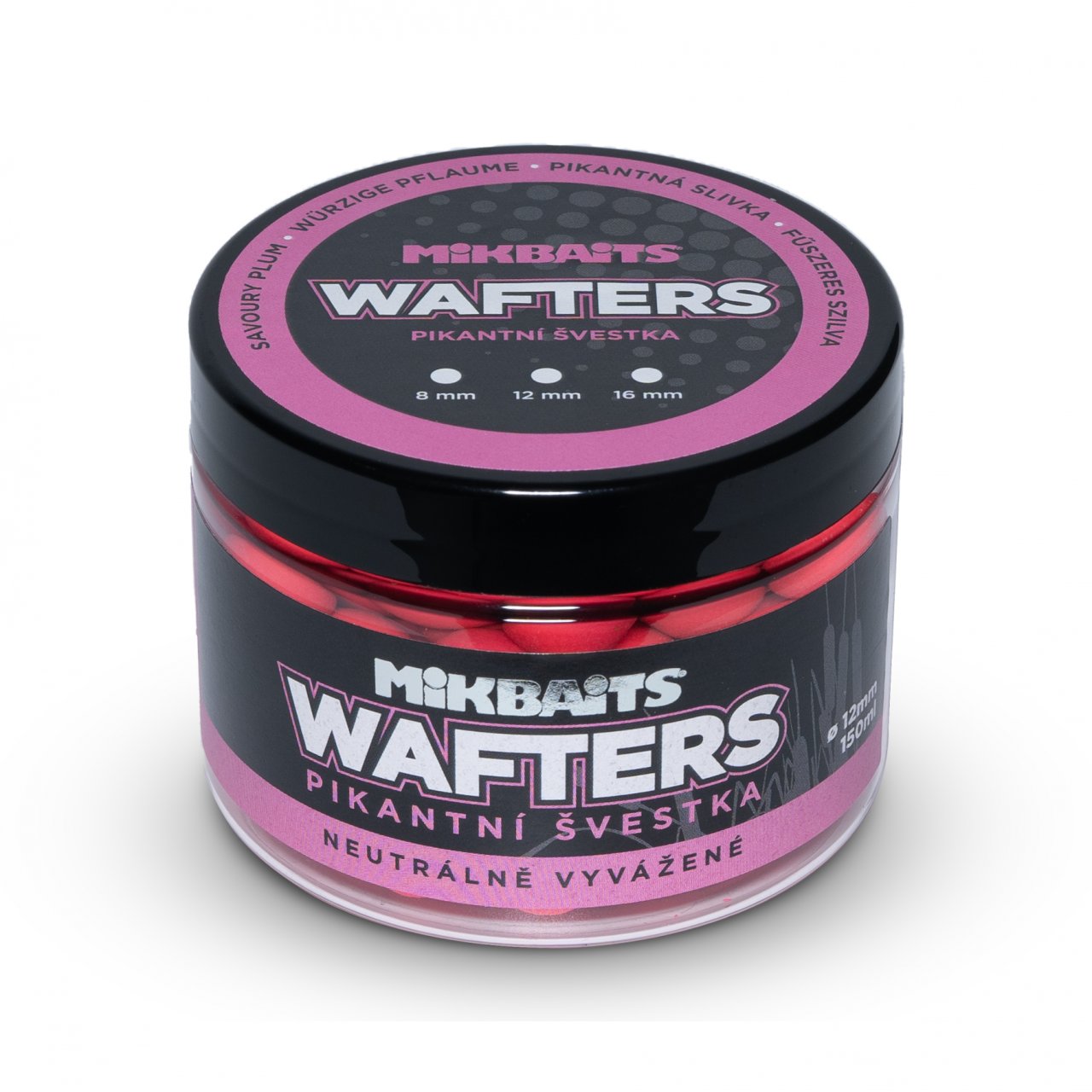 Mikbaits Wafters neutrálně vyvážené boilie 150ml Pikantní švestka 12mm