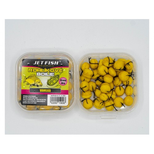 JET FISH Rohlíkové boilie 40g Vanilka