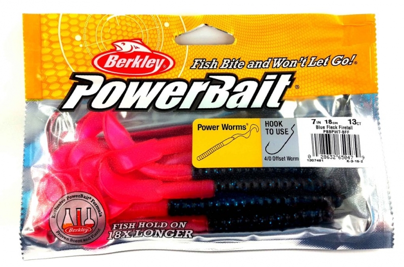 Berkley Power Worms 7IN 18cm Blue Fleck