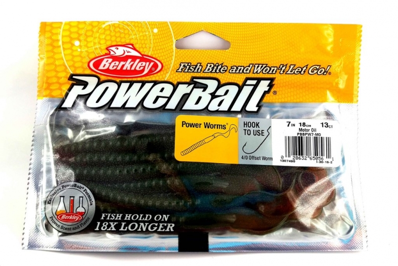 Berkley Power Worms 7IN 18cm Motor Oil
