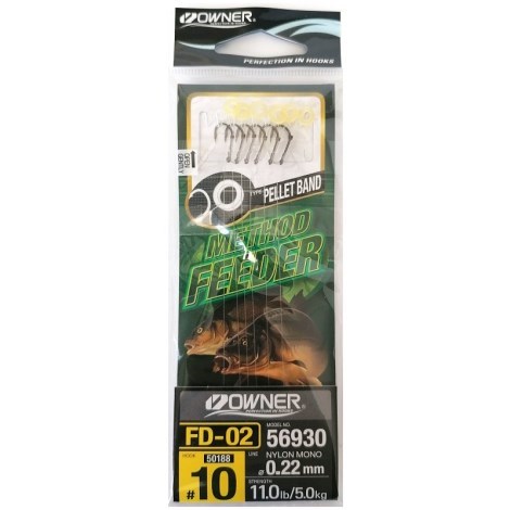 Hotové návazce Owner MF FD-02 Pellet band vel.12 6ks 0,22mm