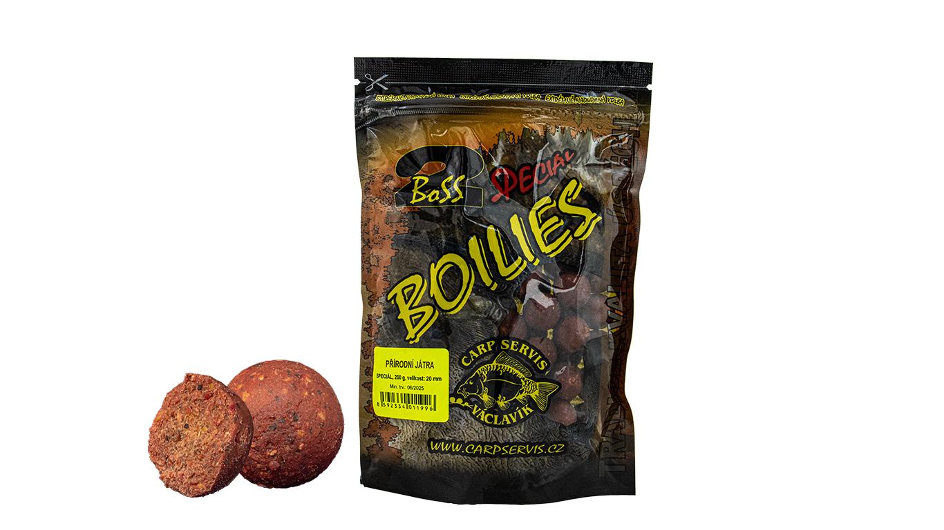 Boilies Boss2 SPECIÁL Přírodní játra - 200 g 20 mm - přírodní játra