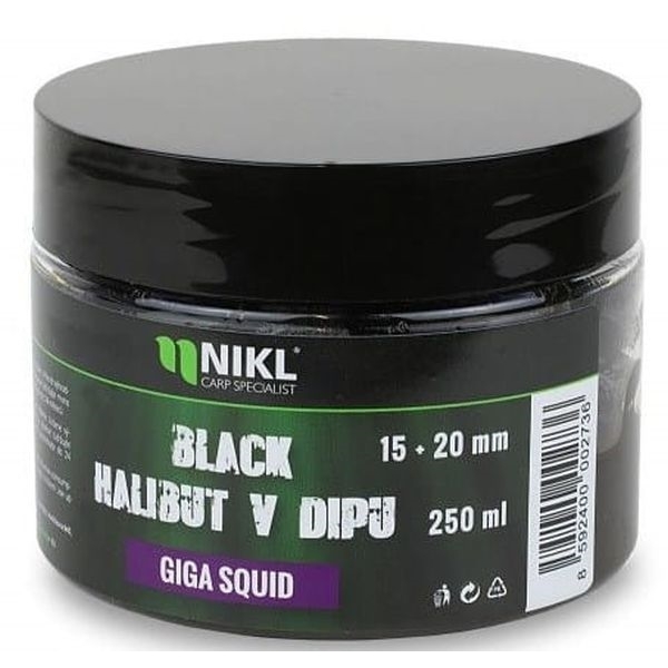 Nikl Black Halibut v dipu 250g 15+20mm - Jahoda