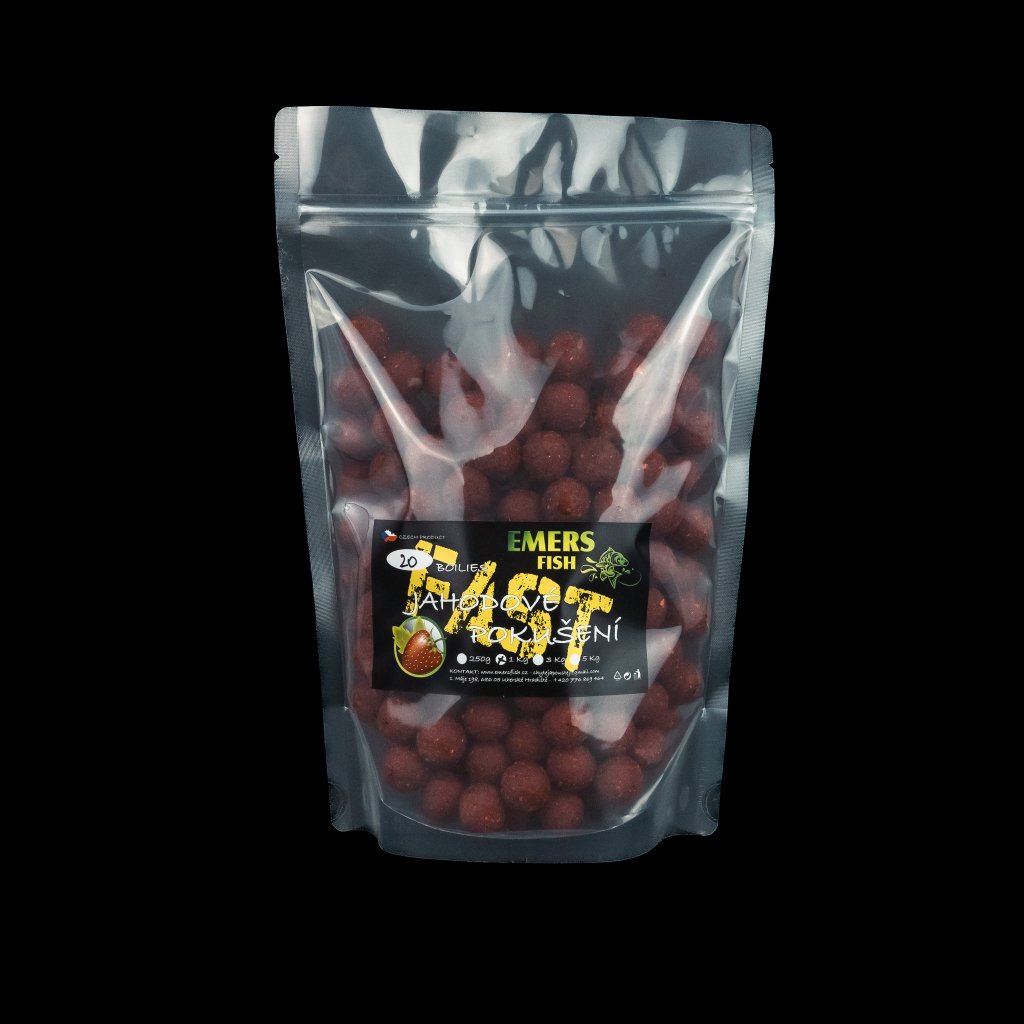 JAHODOVÉ POKUŠENÍ - FAST BOILIE 20mm 250g