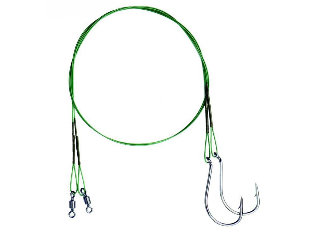 Albastar ocelové lanko 25cm/12kg 2ks jednohák vel. 1/0