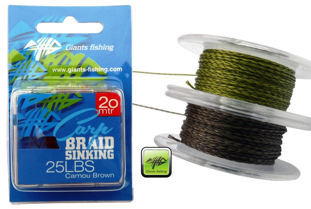 Giants Fishing návazcová šňůrka Carp Braid Sinking 25lb/20m Camou Green