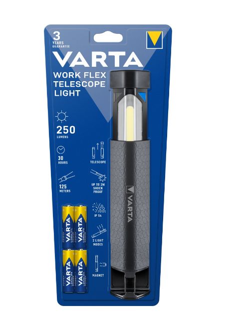 VARTA teleskopické světlo WorkFlex LED5W+COB LED
