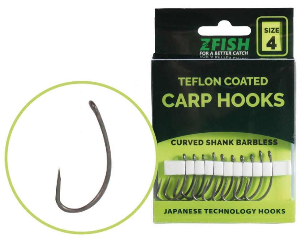 Zfish Teflonové Háčky Hooks Curved Shank Barbless vel.4