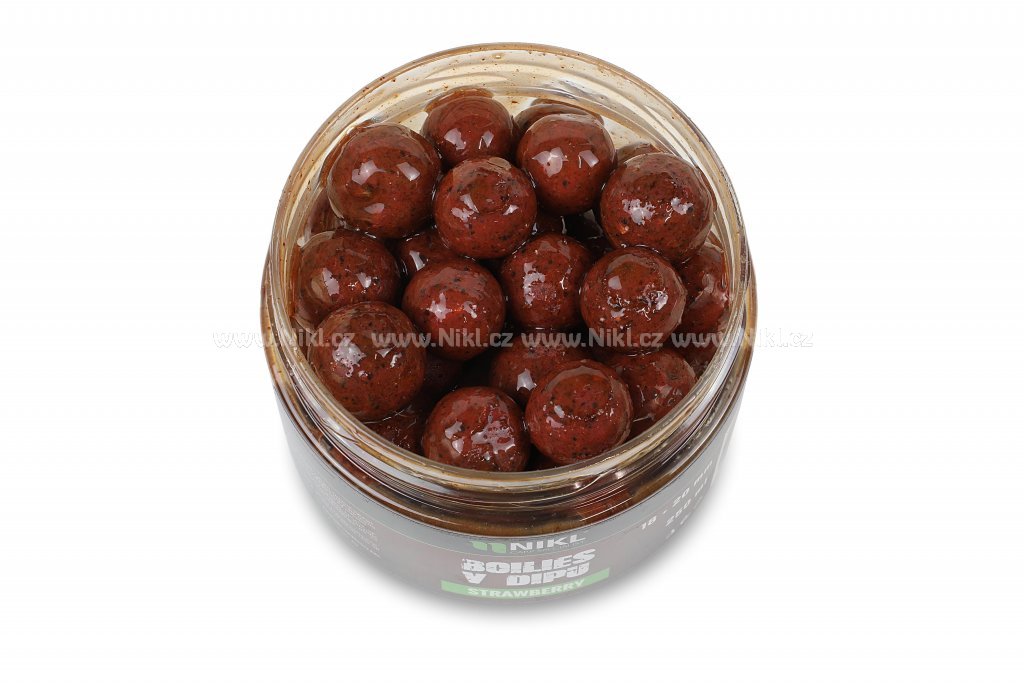 Nikl Boilies v dipu Strawberry 18+20mm, 250g