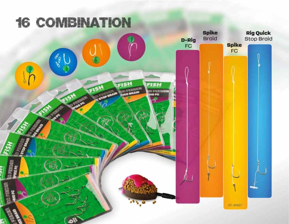 ZFISH Návazec Method Feeder Rig Spike Braid 5 ks vel.10