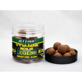 JET FISH Legend Range - Vyvážené boilie 20mm 250ml Kořeněný tuňák broskev