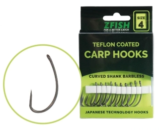 Zfish Teflonové Háčky Curved Shank Barbless